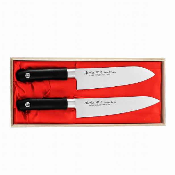 Sada nožů Satake Sword Smith šéfa 18 cm a santoku 17 cm, Seki