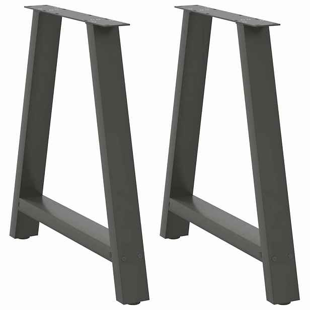 vidaXL Nohy k jídelnímu stolu ve tvaru A, 2 ks, antracitové, 80 x (72-73) cm, ocel