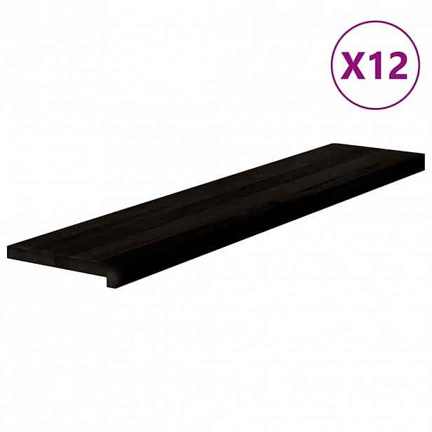 vidaXL Nášlapy na schody 12 ks světle hnědé 120x25x2 cm masivní dub