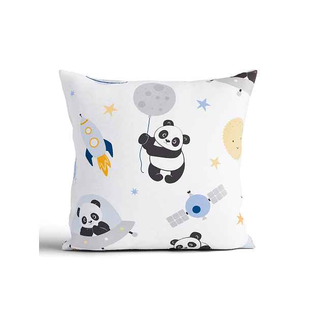 MKLuzkoviny.cz Bavlněný povlak na polštářek Renforcé 40 x 40 cm - Vesmírná panda