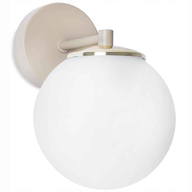 Nástěnná Lampa Florence Béžová Glamour Bílá Koule Do Obývacího Pokoje Ložnice