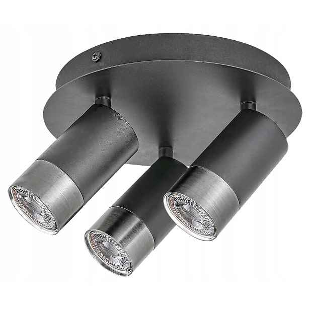 Stropní bodové svítidlo GU10 3X5W Zircon 5071 Rabalux, černá matná/stříbrná barva