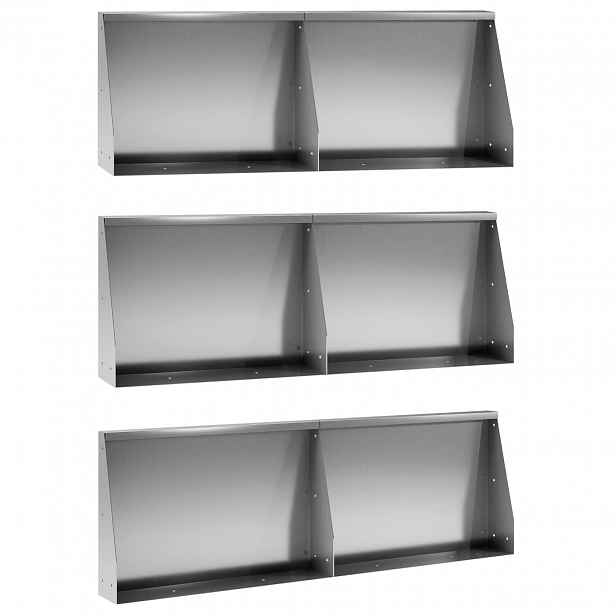 vidaXL Opěrná zeď 6 ks 60 x 12 x 40 cm Pozinkovaná ocel Stříbrná