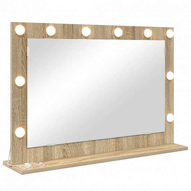 vidaXL Toaletní zrcadlo Sonoma dub 80 x 55 x 18 cm Obdélníkový