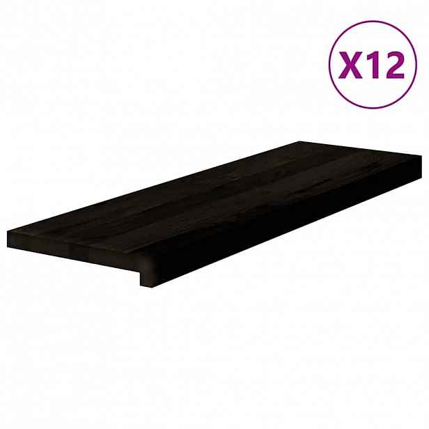 vidaXL Nášlapy na schody 12 ks světle hnědé 80x30x2 cm masivní dub