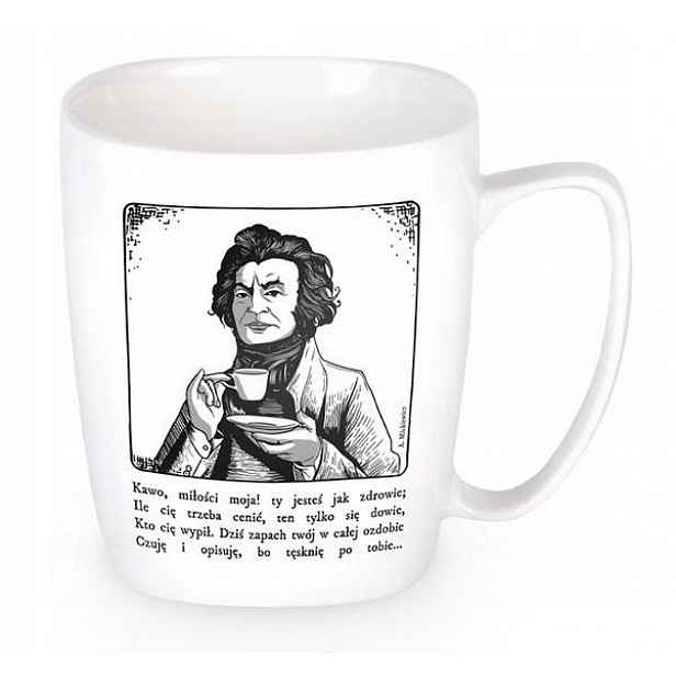 Dekorativní Hrnky Ozdobný hrnek Dárek S Potiskem Bílý Adam Mickiewicz