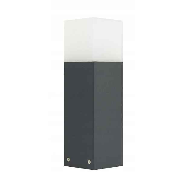 Su-ma Venkovní osvětlovací sloupek Cube 33 cm, IP44, patice E27, tmavě šedý, hliníkový