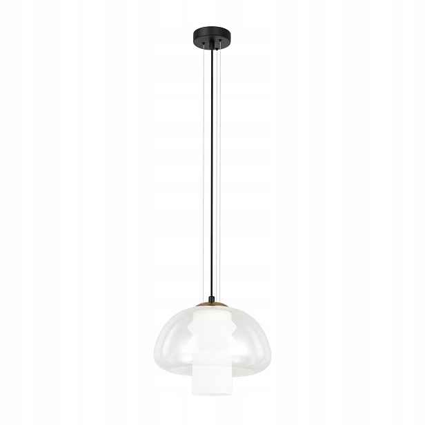 Závěsná lampa Italux černá, sklo, dvojité stínítko, 1xE27, 40 W, Feder