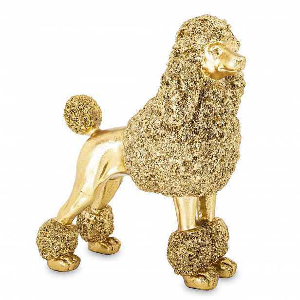 Figura figurka zlatý pes pejsek dekorace pudl pudlík do domu zahrady
