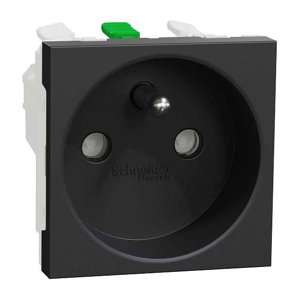 Zásuvka 230 V jednonásobná Schneider Electric Unica Nová 2 moduly antracit