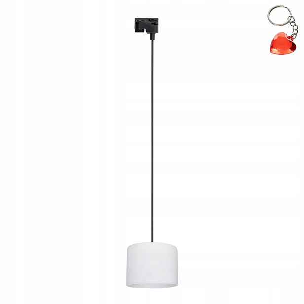 Závěsná kolejnicová lampa 1-fázová bílá 20 cm Průměr E27 nad stůl Tk Lighting