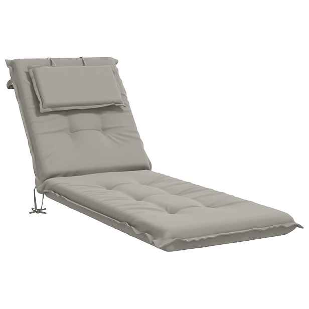 vidaXL Polštář na lehátko GEMERT 100% polyester Šedá 190 x 50 x 9 cm