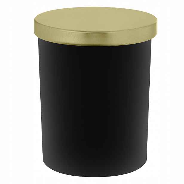 Sklenička na svíčky černá matná 200 ml se zlatým víčkem 90 kusů