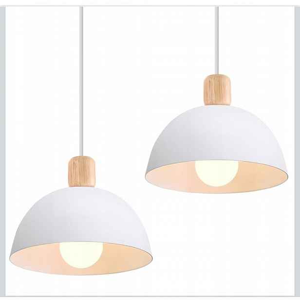 Idegu Sada 2 závěsných lustrů v retro stylu 20 cm, bílé
