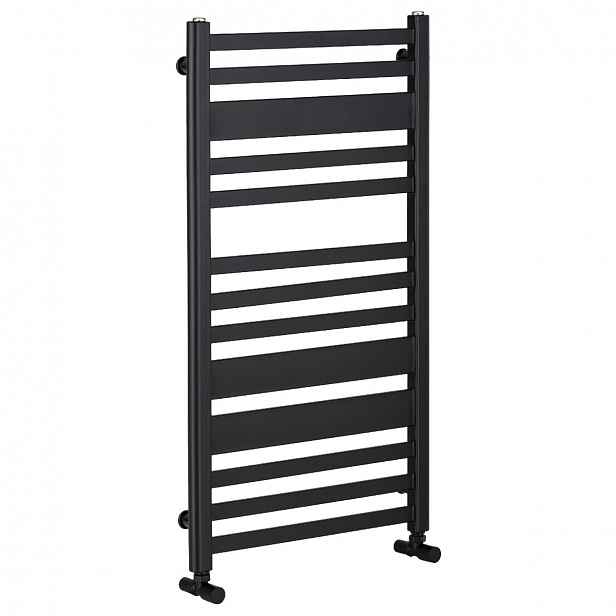 Koupelnový radiátor Enrico - boční připojení - 467W - černá matná - 970x550 mm