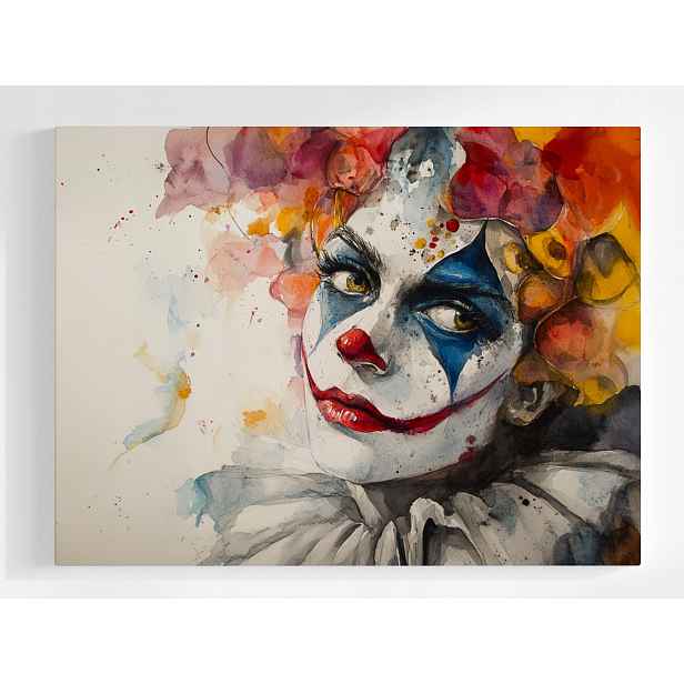 Plakát Akvarel Portrét Klaun Pajac Pierrot Cirkus 100x75