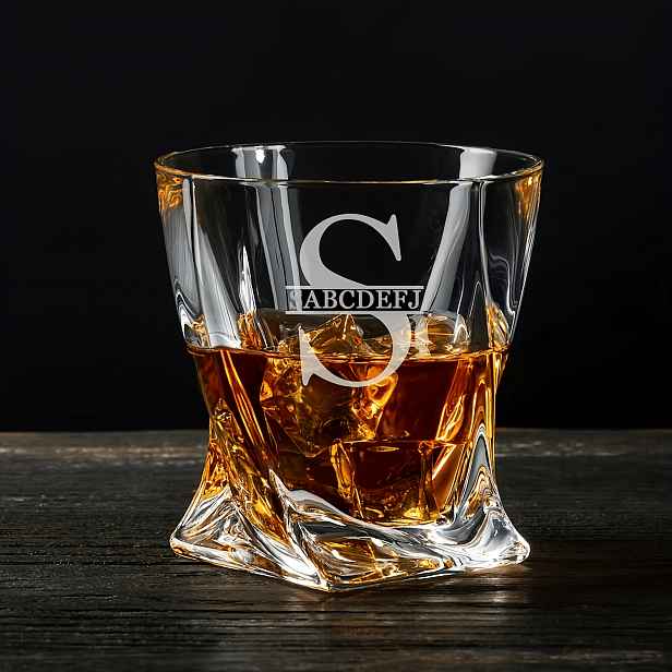 TEMU Vyřezávaný kroucený whisky hrnek – Méně známý dárek pro milovníky bourbonu a vintage koktejlů, 11oz opakovaně použitelné sklo do barů, hospod,