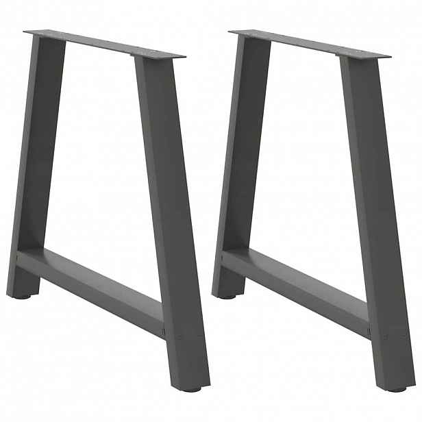 vidaXL Nohy k jídelnímu stolu ve tvaru A, 2 ks, antracitové, 90 x (72-73) cm, ocel