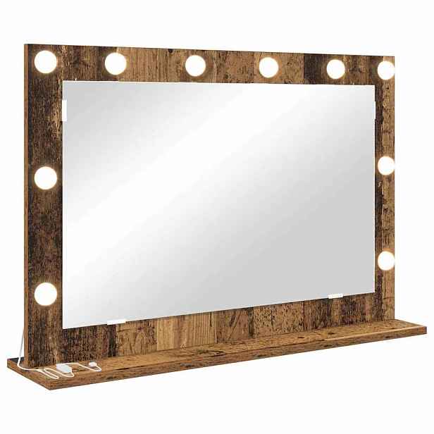 vidaXL Toaletní zrcadlo Staré dřevo 80 x 55 x 18 cm Obdélníkový