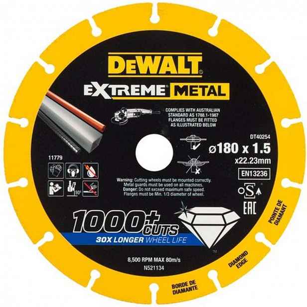 DeWALT - Diamantový řezný kotouč na kov 180x22,2 mm DT40254
