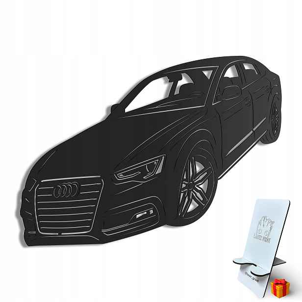 Dřevěný 3D obraz Audi A5 Nástěnná Dekorace Dárek XL