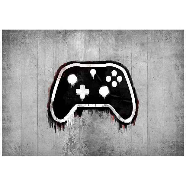 Fototapeta Gamepad na betonu pro hráče Dynamické pozadí 460x300 bílá lepidlo
