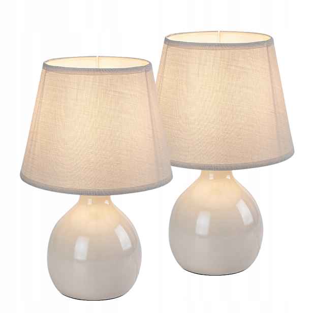 Sada 2 x stolní lampa béžová s stínidlem E14 40W Rabalux Ingrid 74076