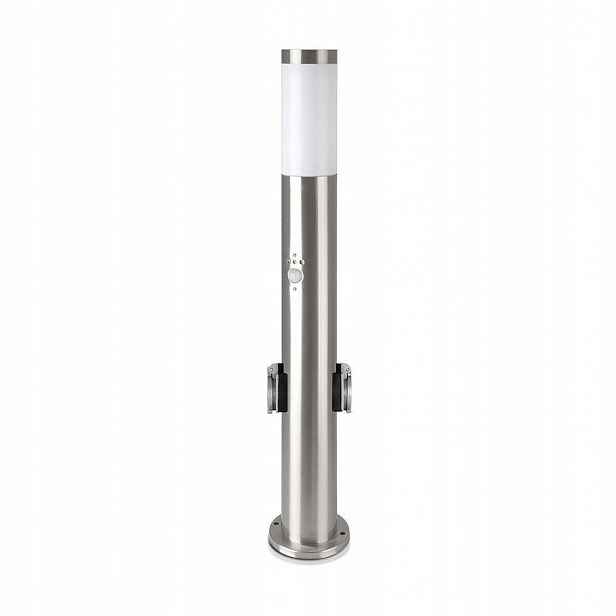 V-tac Zahradní sloupek 60CM E27 ocel kartáčovaný senzor pohybu zásuvky
