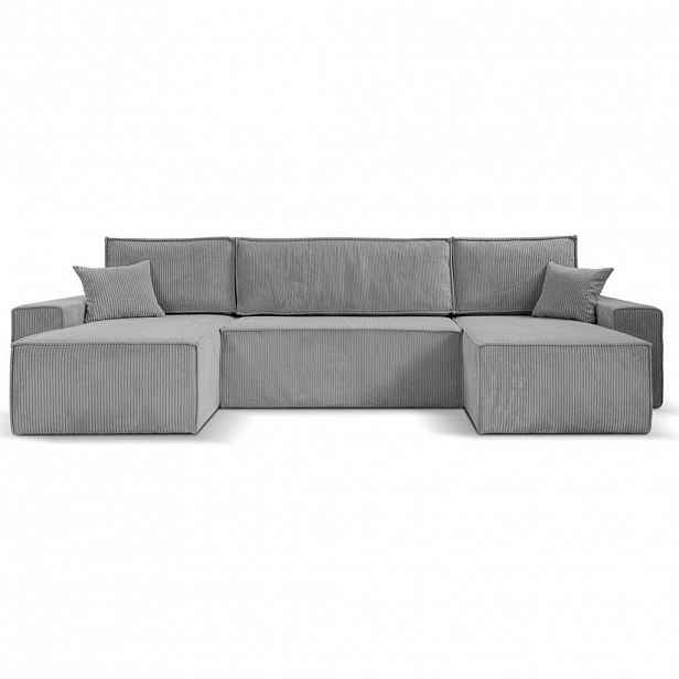 Beautysofa SEDACÍ SOUPRAVA Hektor U s funkcí spaní, světle šedá