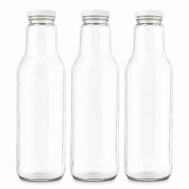 42 x skleněná láhev 750 ml uzávěr 43 cm, bílá/na džusy, sirupy a těstoviny
