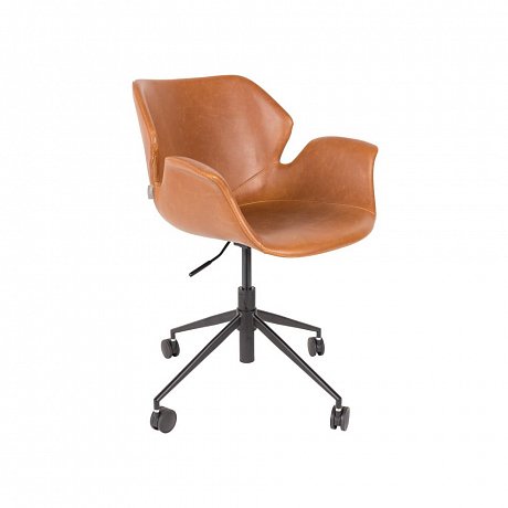 Hnědá židle Zuiver Office Chair Nikki - 77.5 x 77 cm