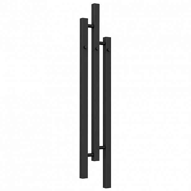 Koupelnový radiátor Fabiano - háčky na ručníky - boční připojení - 251 W - černá matná - 1200x220 mm
