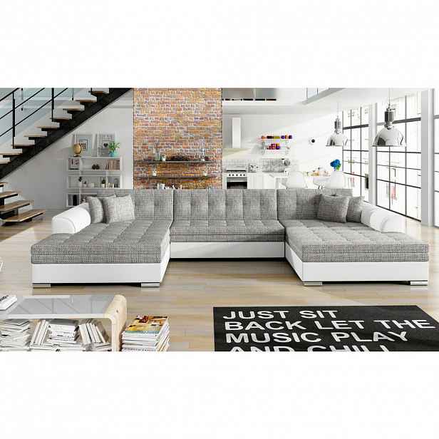 MID.YOU SEDACÍ SOUPRAVA, textil, bílá, světle šedá