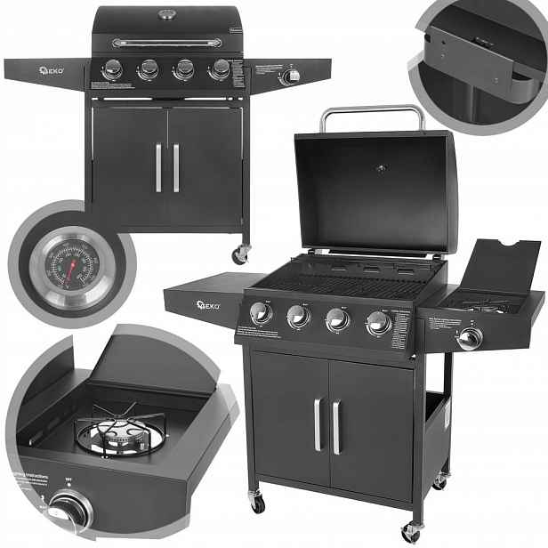 Plynový Zahradní Gril 4+1 14,5 Kw, Rošt 5 Hořáků
