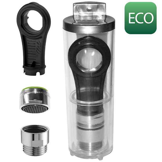 Sapho ECO SET redukce na sprchovou hadici 6 l/min, perlátor 6 l/min, vnější závit M24x1 a klíč, chrom