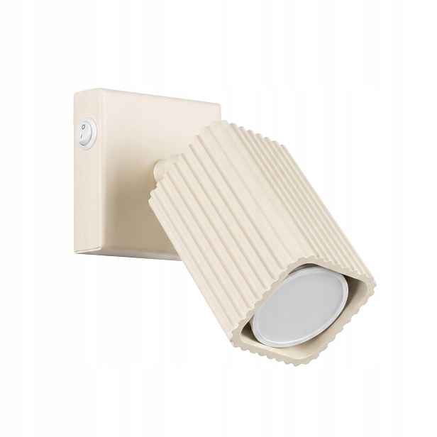 Sollux Lighting Rayo nástěnná lampa béžová rýhovaná 1xGU10 10W s vypínačem