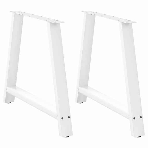 vidaXL Nohy k jídelnímu stolu ve tvaru A, 2 ks, bílé, 100 x (72-73) cm, ocel