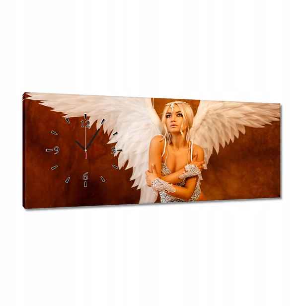 Nástěnné hodiny 100x40 Anděl blond vlasy