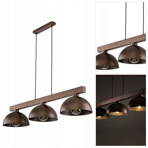 Hnědá závěsná lampa Oslo v přísném stylu pro osvětlení interiéru Tk Lighting