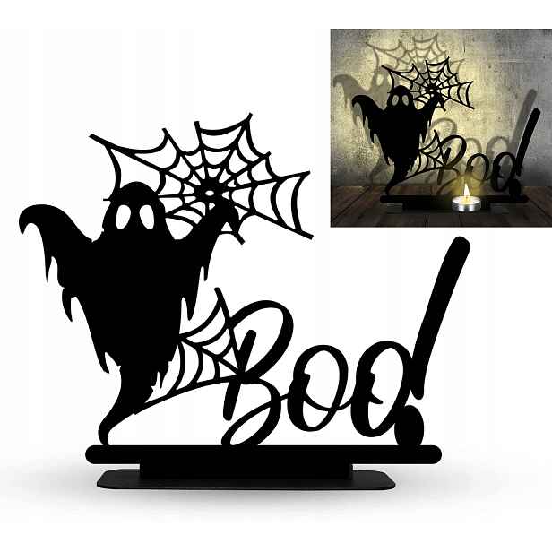 Kovová Dekorace Svícen duch Ozdoba Halloween Loft Dekorace