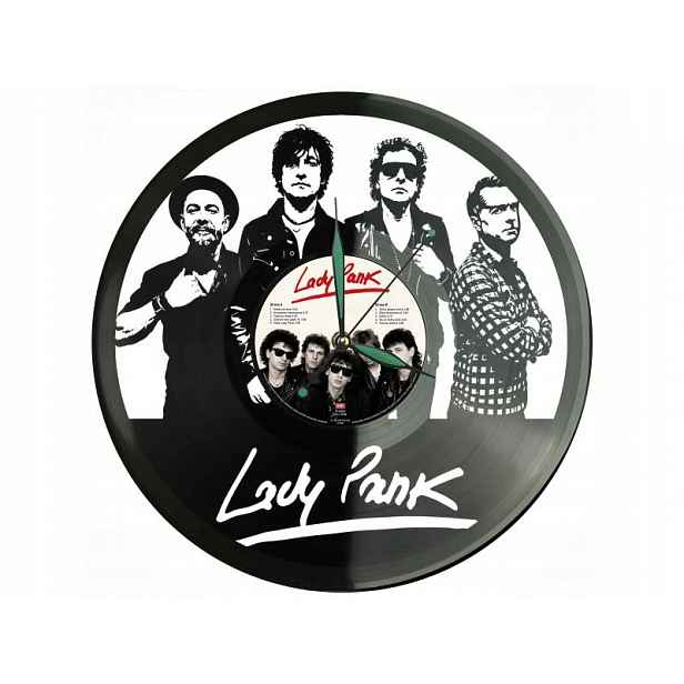 Lady Pank Vinyl Nástěnné hodiny Vinylová deska Unikátní dekorace pro fanoušky M