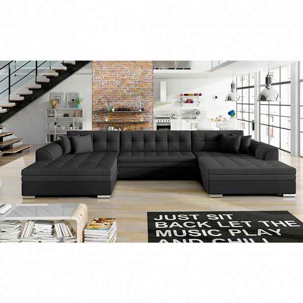 MID.YOU SEDACÍ SOUPRAVA, textil, antracitová, černá