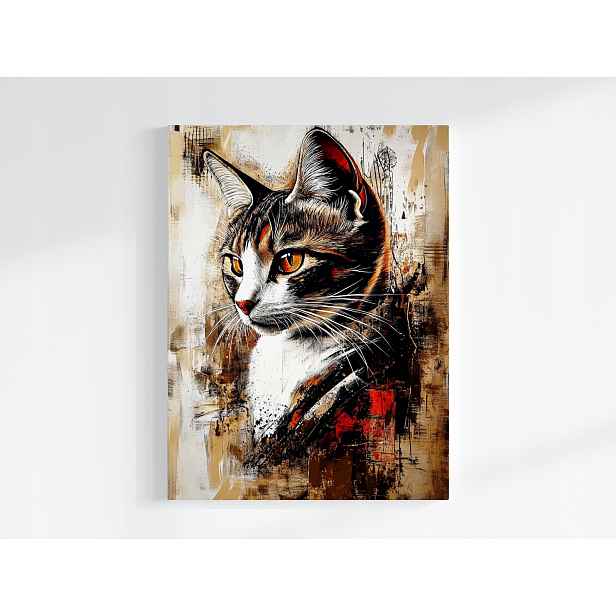 Plakát Portrét Kočka Kocour Zvířátko Urban Street Art 75x100