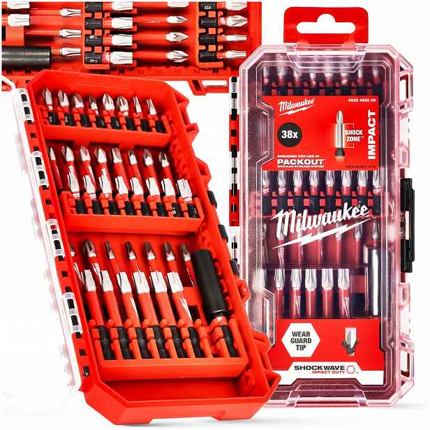 Sada úderových bitů Milwaukee Shockwave Impact Duty 38 ks pro šroubovák