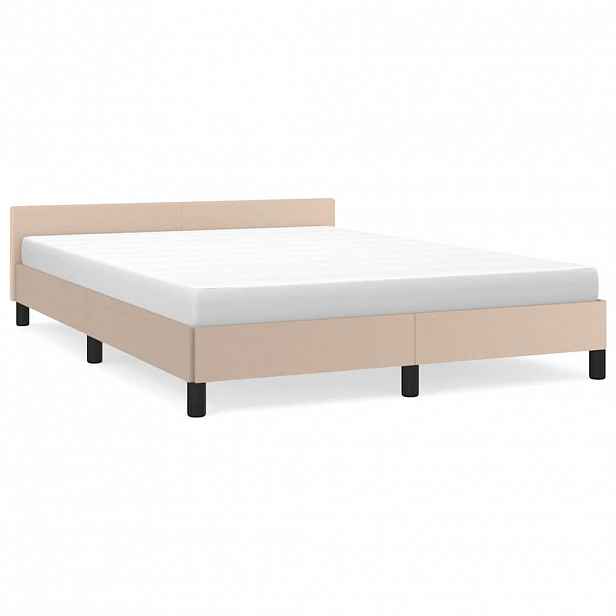 vidaXL Rám postele s čelem bez matrace cappuccino 140x190 cm