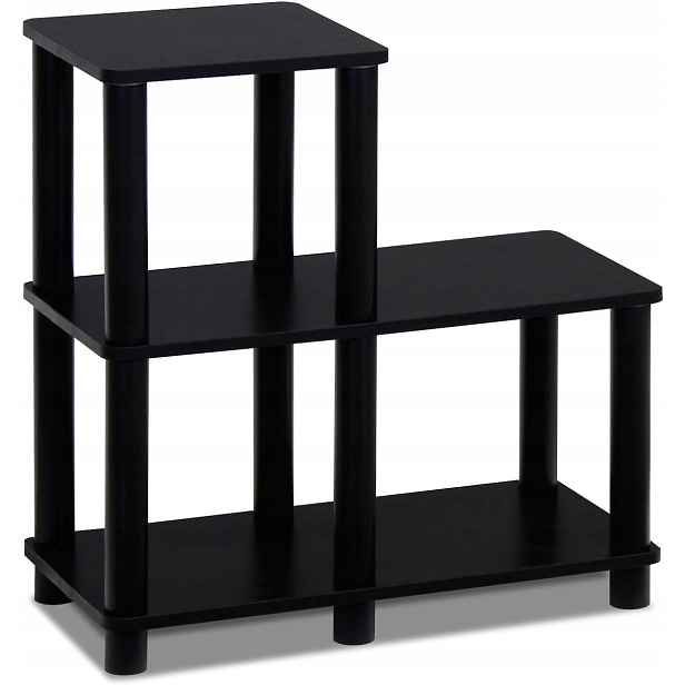 Furinno Regál 3 police Černý 48x24x50 cm na knihy Rostliny do obývacího pokoje