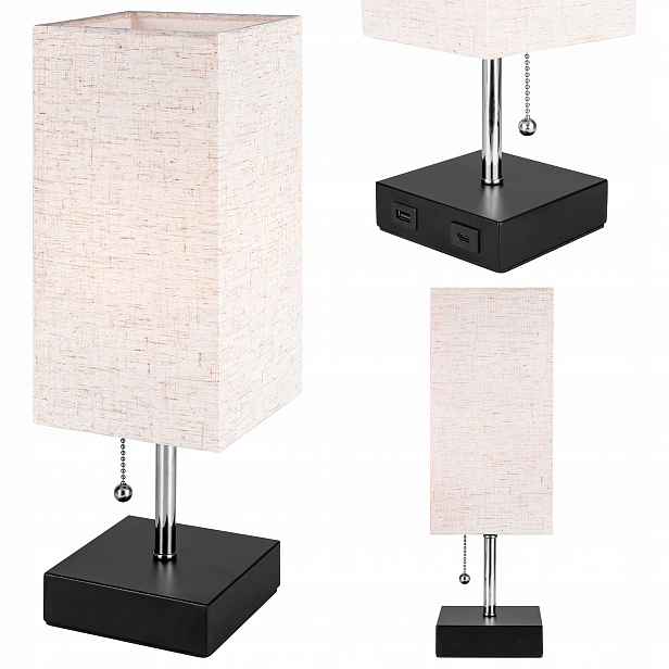 Noční Lampa Stolní E27 Dotyková Stolní Lampa Ložnice Obývací Pokoj Usb A/c