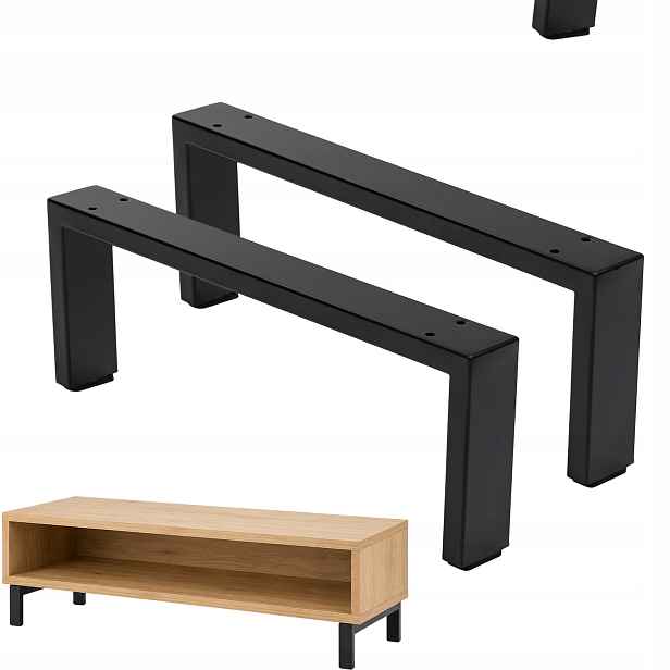 Nohy Do Komody Skříňky Rtv 35X12 CM Černé Kovové Loft 2 Ks