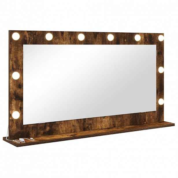 vidaXL Toaletní zrcadlo Kouřový dub 100 x 55 x 18 cm Obdélníkový