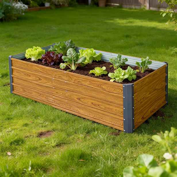 Vyvýšený zahradní záhon BestBerg VZ-800RW / 800 l / 180 x 90 x 47 cm / dekor dřeva